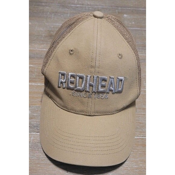 RedHead Embroidered Logo Hat Mesh-Back Cap Brown Snapback - Picture 1 of 5